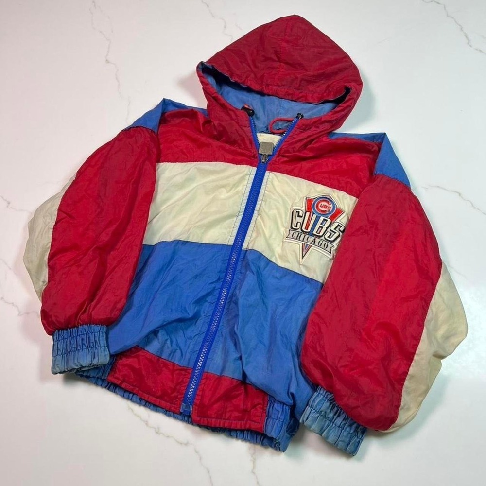 Logo 7 Chicago Cubs Jacket Youth Colorblock Vintage 90s Windbreaker S 8